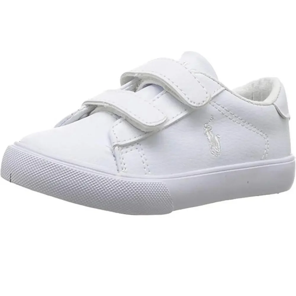 Polo Ralph Lauren Easten EZ Toddler 8 White Faux Leather Lifestyle Shoes TZP312